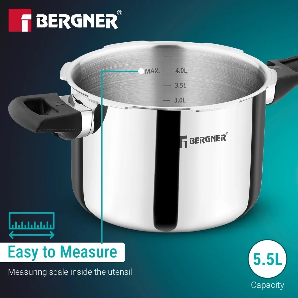 Bergner Argent Classic 5.5 litre Cooker + Wonderchef Kettle and Wonderchef Griller - Image 6