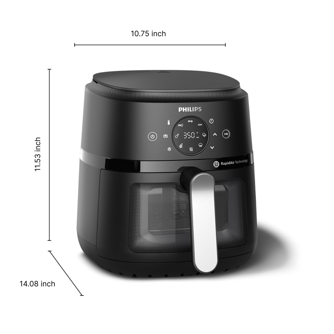 Philips 2000 Series Airfryer - 4.2L Capacity, RapidAir Technology, 13-in-1 Presets, Touchscreen Control, Cooking Window, Up to 90% Less Fat (NA221/00) - Image 3