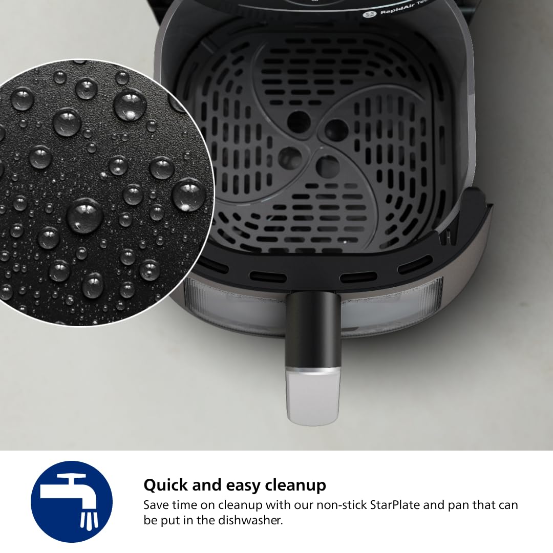 Philips 2000 Series Airfryer - 4.2L Capacity, RapidAir Technology, 13-in-1 Presets, Touchscreen Control, Cooking Window, Up to 90% Less Fat (NA221/00) - Image 9