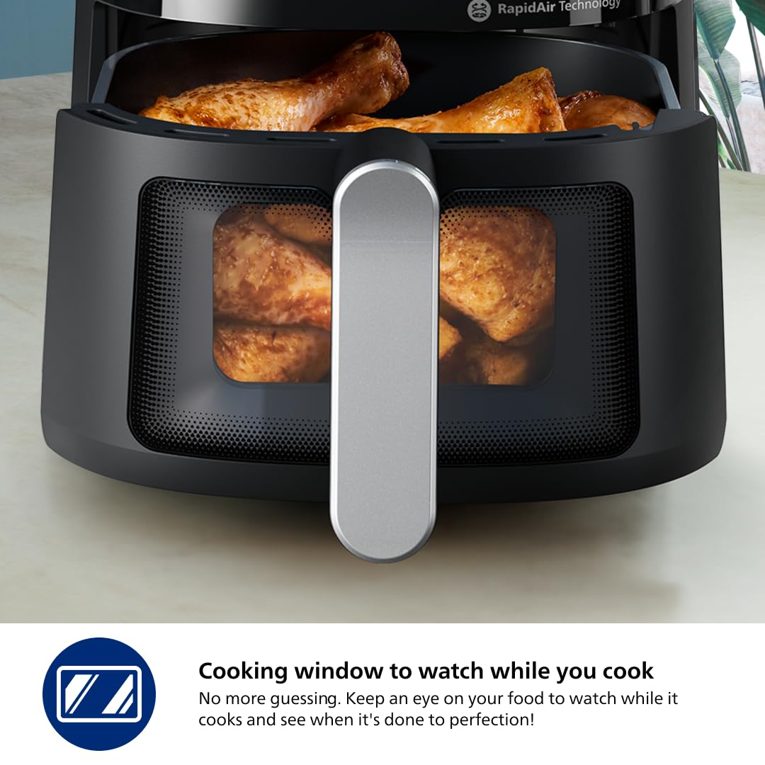 Philips 2000 Series Airfryer - 4.2L Capacity, RapidAir Technology, 13-in-1 Presets, Touchscreen Control, Cooking Window, Up to 90% Less Fat (NA221/00) - Image 4