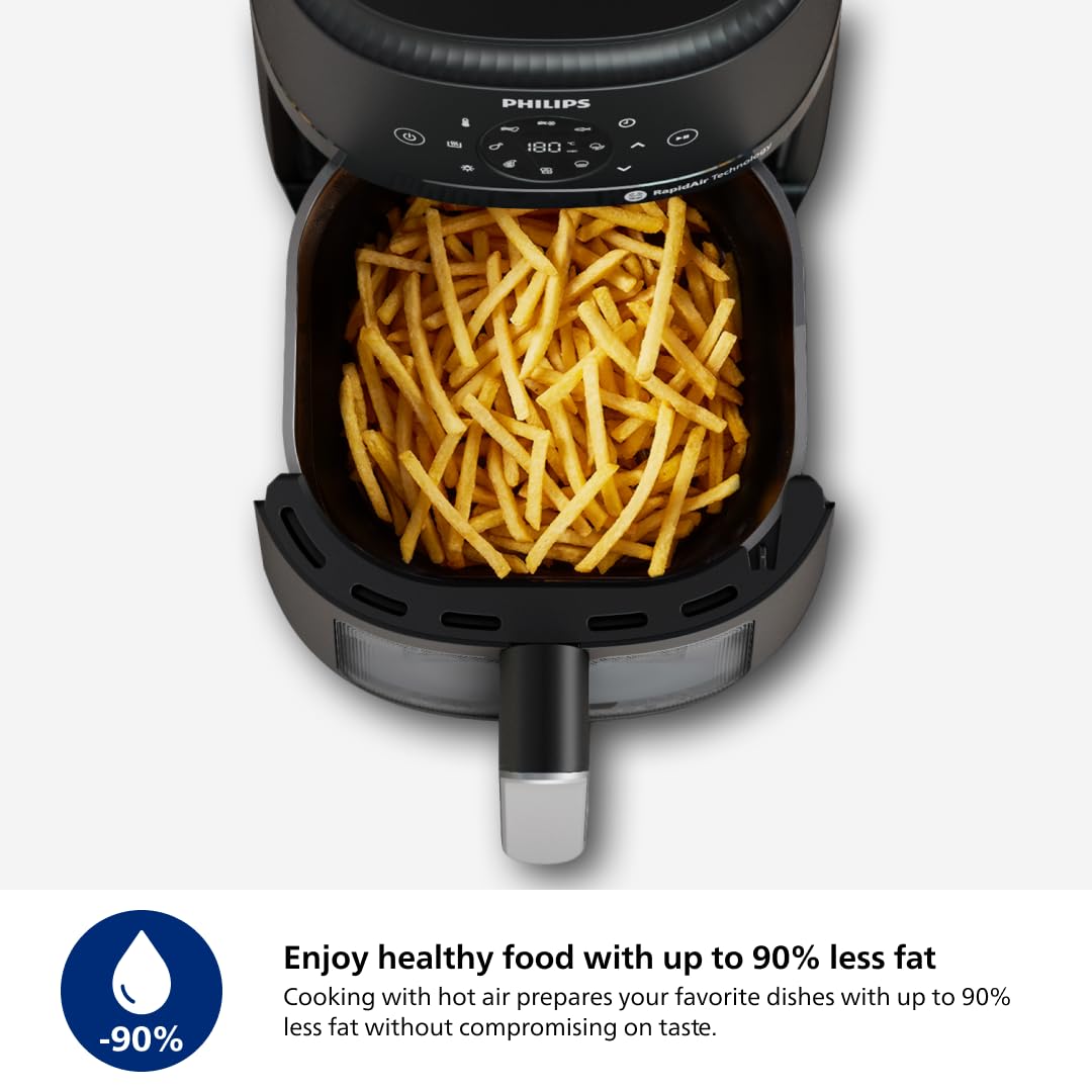 Philips 2000 Series Airfryer - 4.2L Capacity, RapidAir Technology, 13-in-1 Presets, Touchscreen Control, Cooking Window, Up to 90% Less Fat (NA221/00) - Image 8