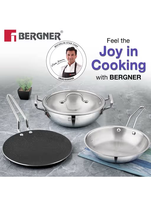 Bergner Essentials Triply 4-Piece Cookware Set